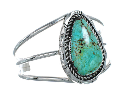 Genuine Navajo Kingman Turquoise Sterling Silver Cuff Bracelet NN20513